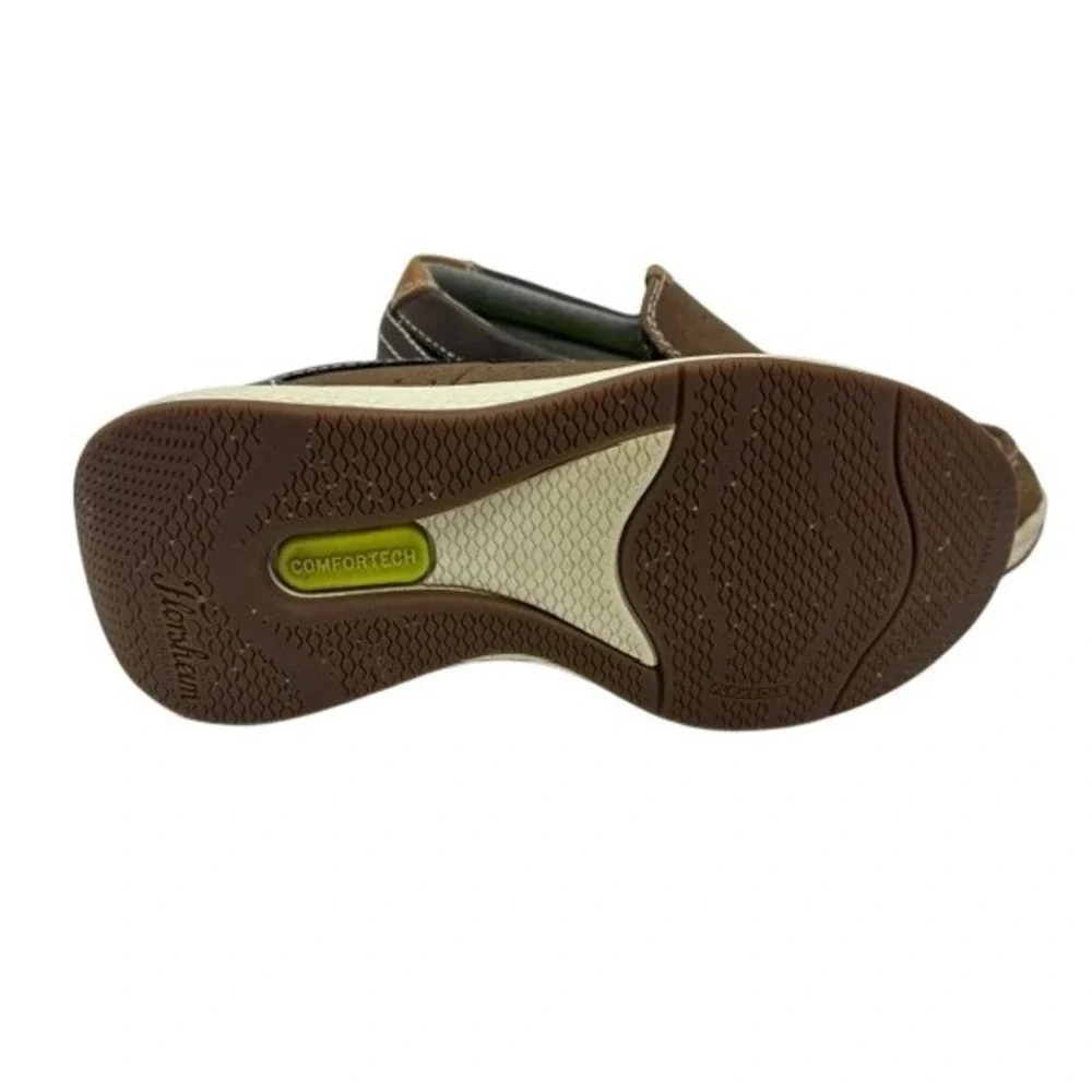 Florsheim Kids Brown Slip On Loafers Moc Toe Comfortech Shoes 10.5M